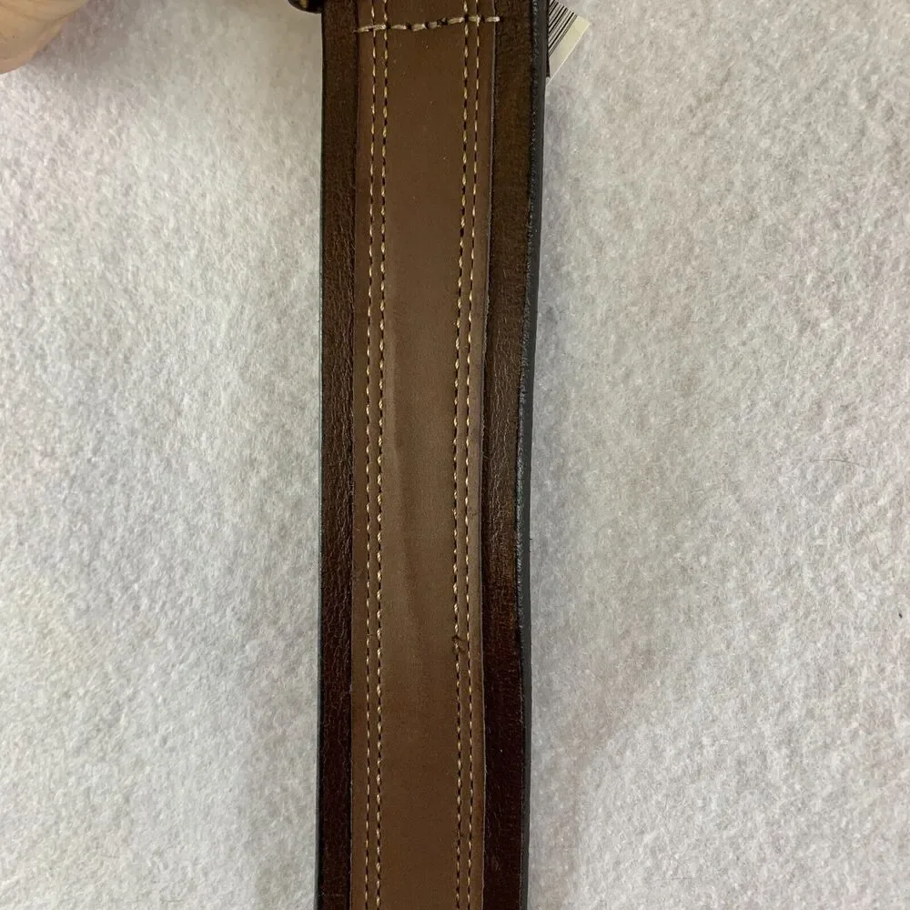 Wrangler Mens Genuine Leather Belt Sz 46 Brown 2 Tone Casual Western Rugged Work